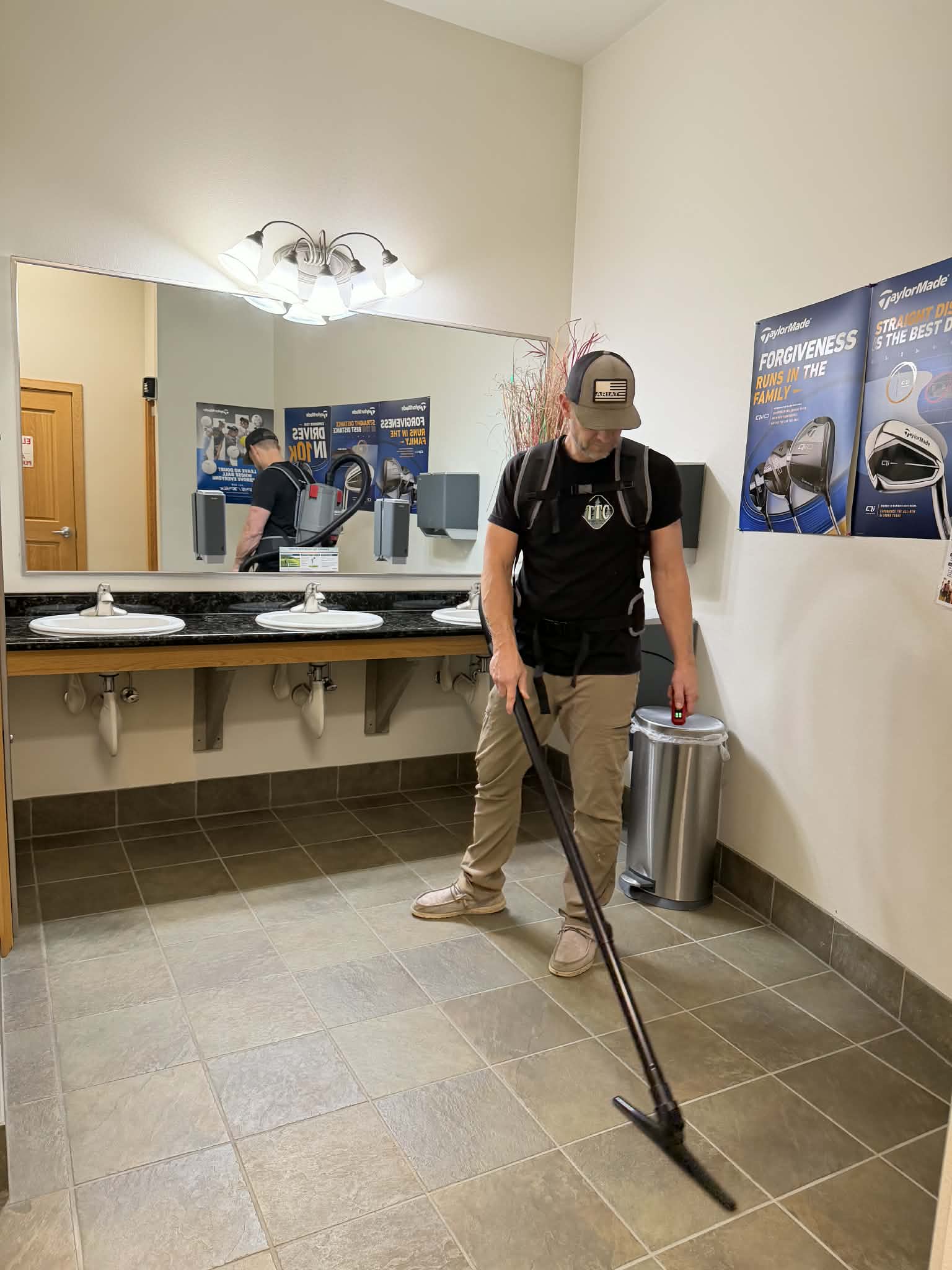 Owner vacuuming floors in Grants Pass, Oregon | Three Trees Cleaning