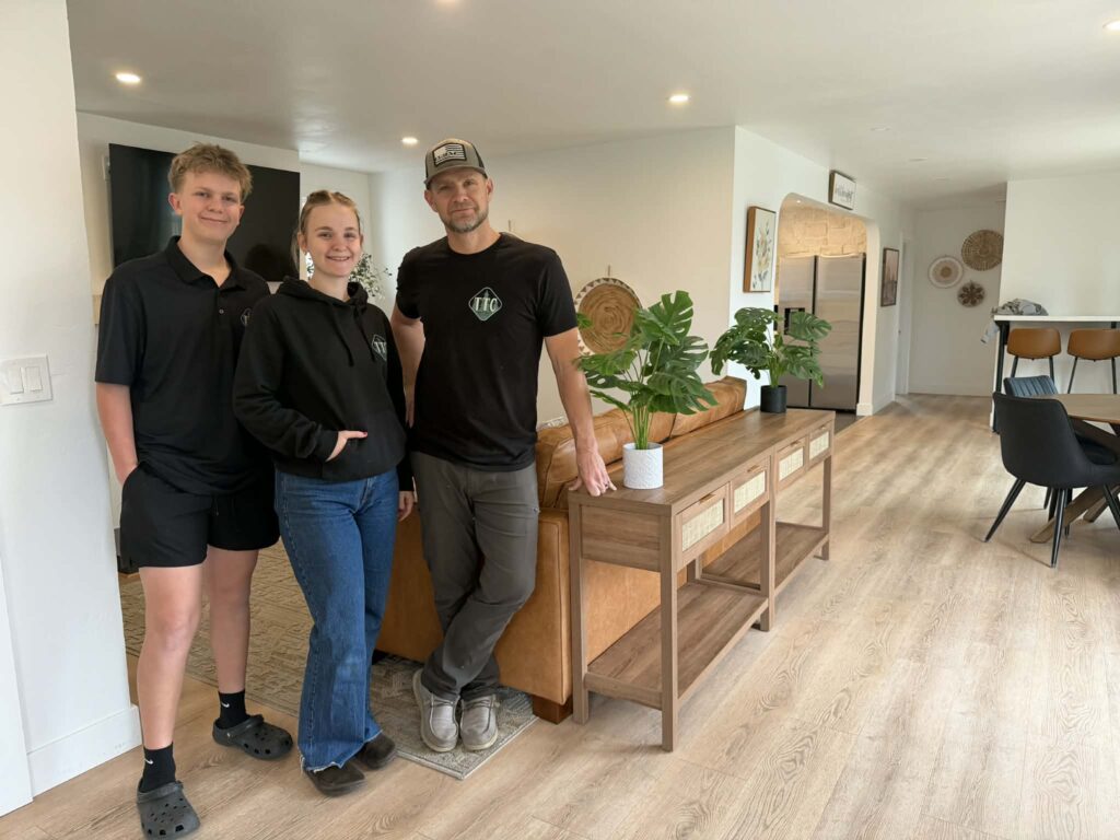 Owners and Tech at a clean rental in Grants Pass, Oregon | Three Trees Cleaning