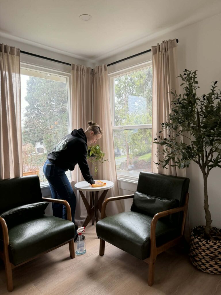 Cleaning a Rental in Grants Pass, Oregon | Three Trees Cleaning Team Member